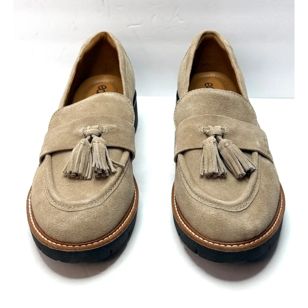 Earth Women's Zimm Tassel Lug Loafers size 12M Light Natural NWT and BOX